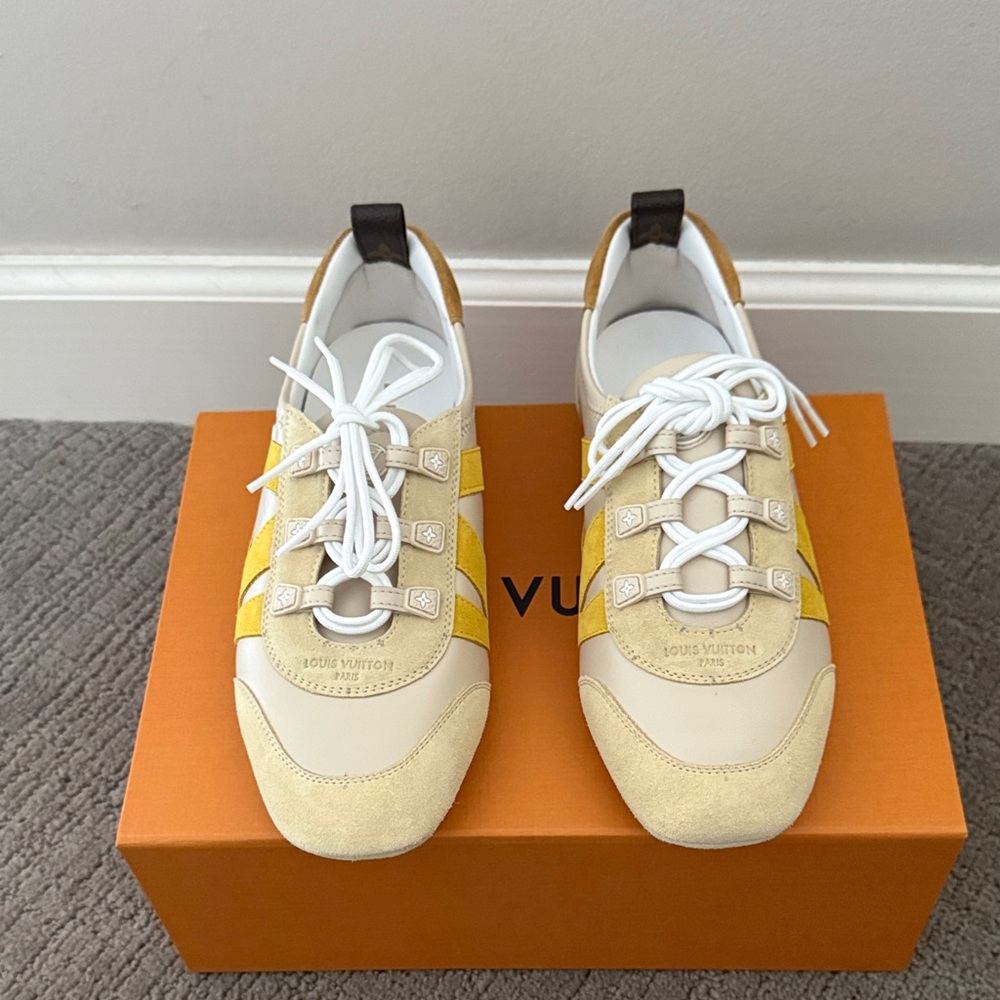 Louis Vuitton Beige and Yellow Sneakers